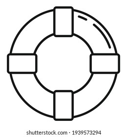 Lifeboat icon. Outline lifeboat vector icon for web design isolated on white background
