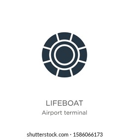 Lifeboat icon vector. Trendy flat lifeboat icon from airport terminal collection isolated on white background. Vector illustration can be used for web and mobile graphic design, logo, eps10