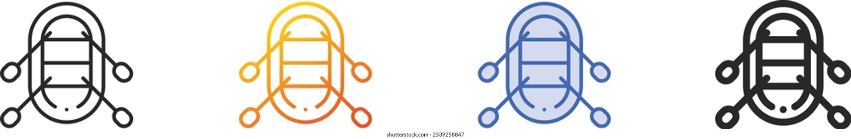 lifeboat icon.Thin Linear, Gradient, Blue Stroke and bold Style Design Isolated On White Background