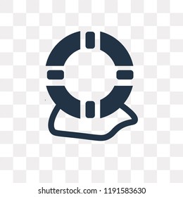 Lifeboat vector icon isolated on transparent background, Lifeboat transparency concept can be used web and mobile