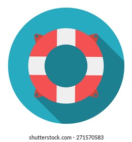 Lifebouy icon flat style.