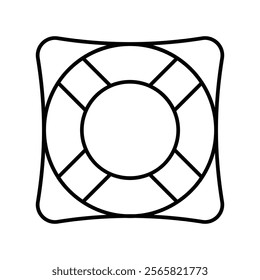 lifebouy icon with white background vector stock illustration
