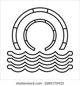 Lifebouy Iconos. Vector de línea simple