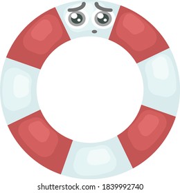 Lifebouy ring, illustration, vector on white background