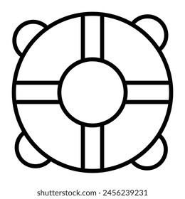 Lifebouy Vector Line Icon Design