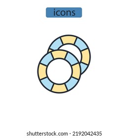 Símbolo de iconos de Lifeboy elementos vectoriales para web infográfica