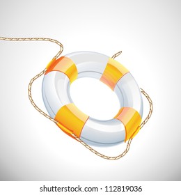lifebuoy in the air vector illustration on white background