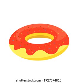 Lifebuoy, Badekreis in Form einer Donut, Vektorgrafik, flaches Design, Dekor, Stil, Clipart-Kunst.
