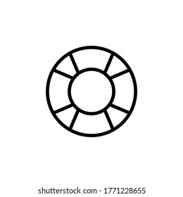 Lifebuoy beach icon in black line style icon, style isolated on white background