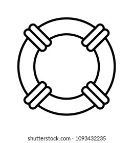 Lifebuoy black line vector icons