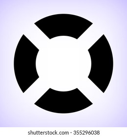 lifebuoy  - black vector icon
