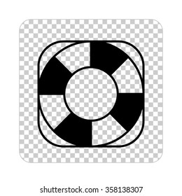 lifebuoy -  black vector icon