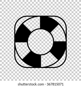 lifebuoy  - black vector icon