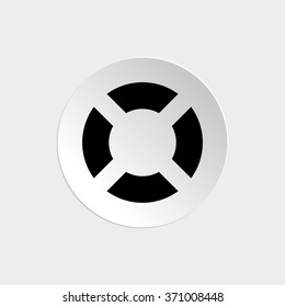 lifebuoy  - black vector icon