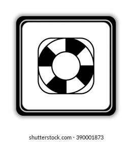 lifebuoy  - black vector icon