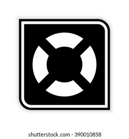 lifebuoy -  black vector icon