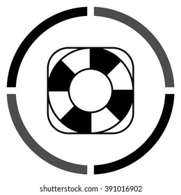 lifebuoy  - black vector icon