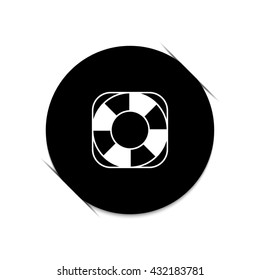 lifebuoy  - black vector icon