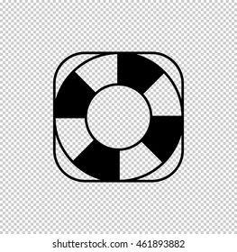 lifebuoy  - black vector icon