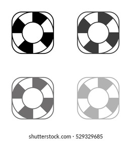 lifebuoy -  black vector icon