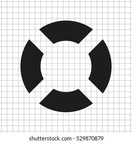 lifebuoy -  black vector icon
