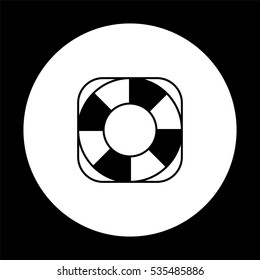 lifebuoy  - black vector icon