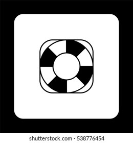 lifebuoy  - black vector icon