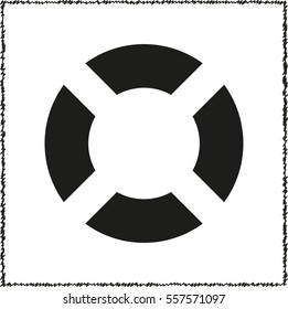 lifebuoy  - black vector icon