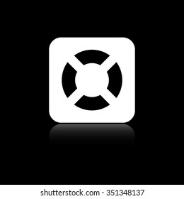 lifebuoy - black vector icon on the white button
