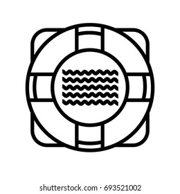 Lifebuoy black & white outline icon