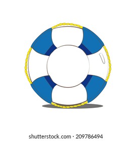 lifebuoy with blue stripes