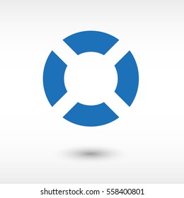lifebuoy  - blue vector icon