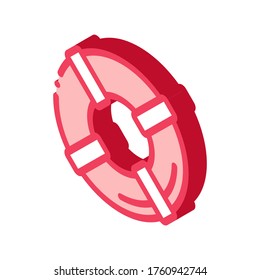 Lifebuoy Canoeing Icon Vector isometric sign. color isolated symbol illustration