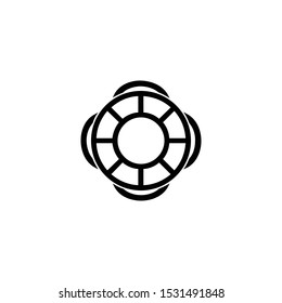lifebuoy circle icon vector illustration