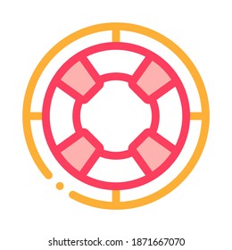 Lifebuoy Circle Icon Vector. Outline Lifebuoy Circle Sign. Isolated Contour Symbol Illustration