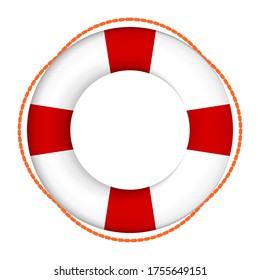 Lifebuoy color icon. Equipment for the rescue of drowning, first aid to vacationers. Isolated vector on white background