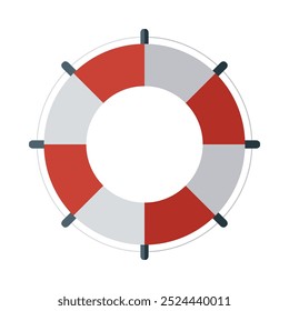 Lifebuoy. The colored icon of the red and white lifebuoy. Vector illustration for design and web.