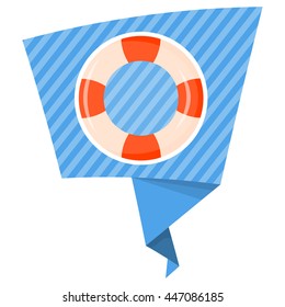 Lifebuoy colorful icon. Vector illustration in cartoon style