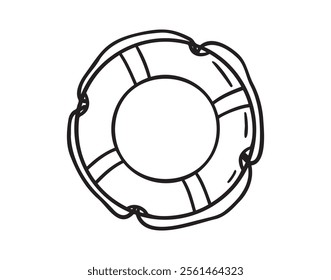 lifebuoy doodle hand drawn icon. Outline drawing lifebuoy line clipart symbol. Vector illustration