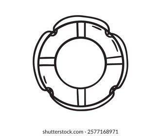 lifebuoy doodle hand drawn icon. Outline drawing lifebuoy line clipart symbol. Vector illustration