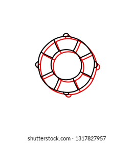 lifebuoy doodle icon