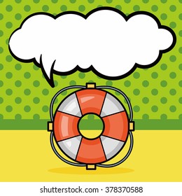 Lifebuoy doodle, speech bubble