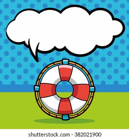 Lifebuoy doodle, speech bubble
