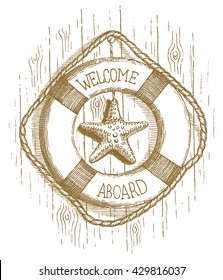 Lifebuoy drawn by hand
