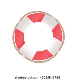 A lifebuoy drawn in a vector on a white isolated background. A ready-made icon in a flat style.