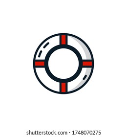 Lifebuoy filled outline icons. Vector illustration. Editable stroke. Isolated icon suitable for web, infographics, interface and apps.