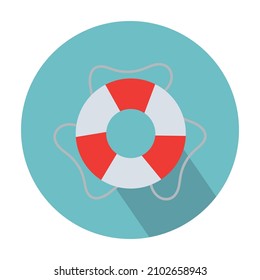 Lifebuoy Flat background vector icon which can easily modify or edit  background 