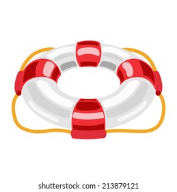lifebuoy flat design vector on white