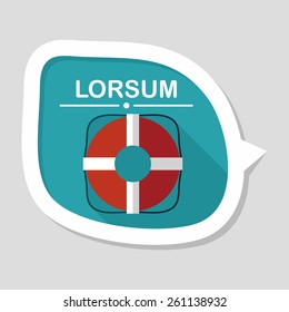 Lifebuoy flat icon with long shadow,eps10