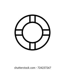 Lifebuoy, flat icon. Single, high quality outline symbol of summer for web design or mobile app. Thin line, sign of swimming for design logo.